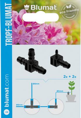 Blumat Drip System 8-8-8 T-pieces and 8-3 End-pieces